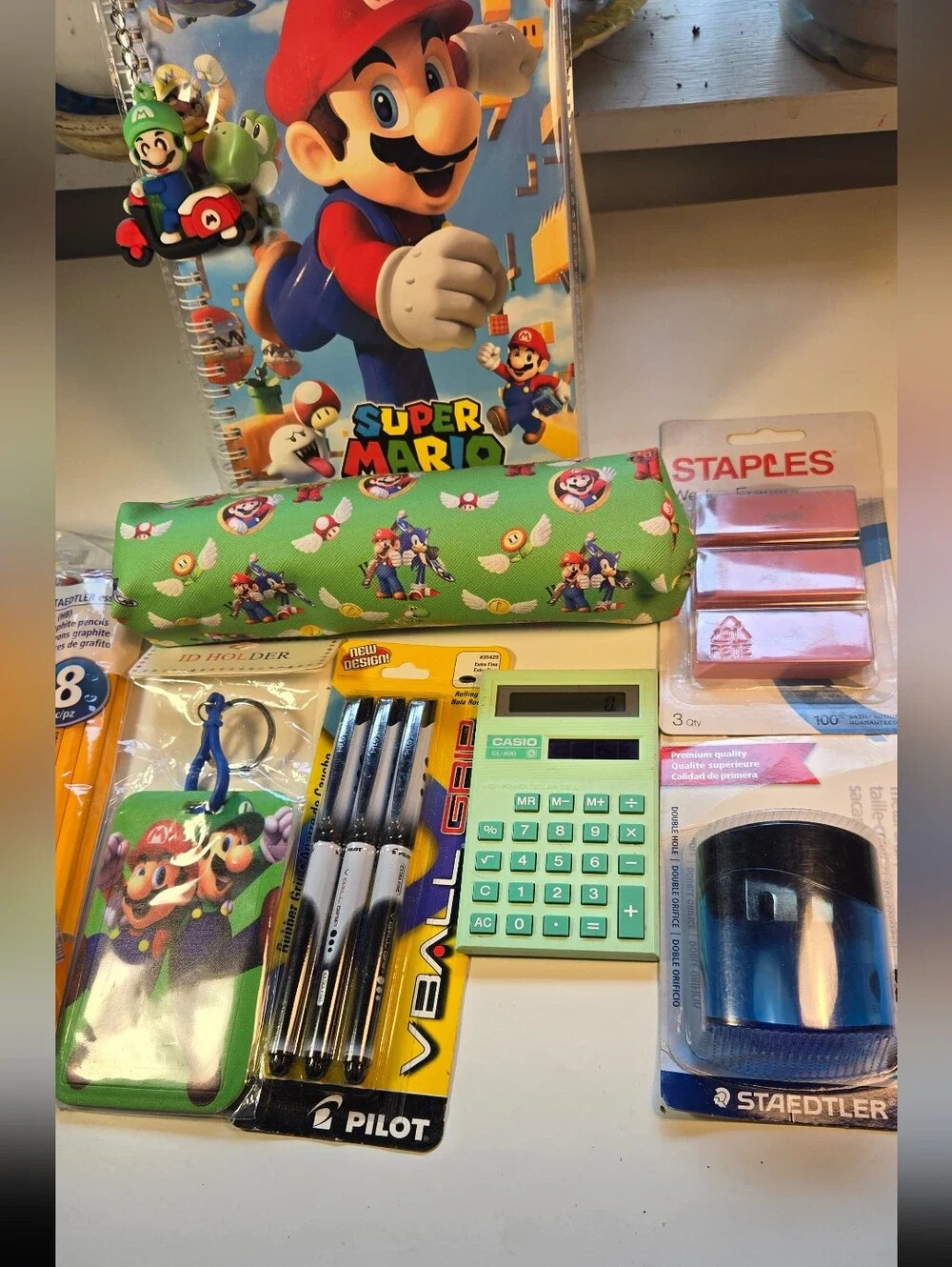 Super Mario Spiral Notebook and School Supply Bundle